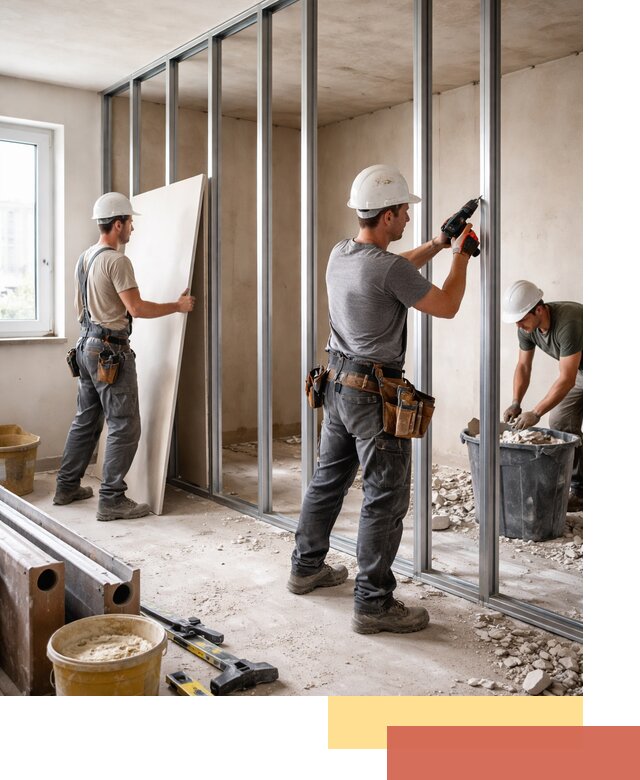 Перенос гипсокартонной перегородки в Лесосибирске профессионально и быстро