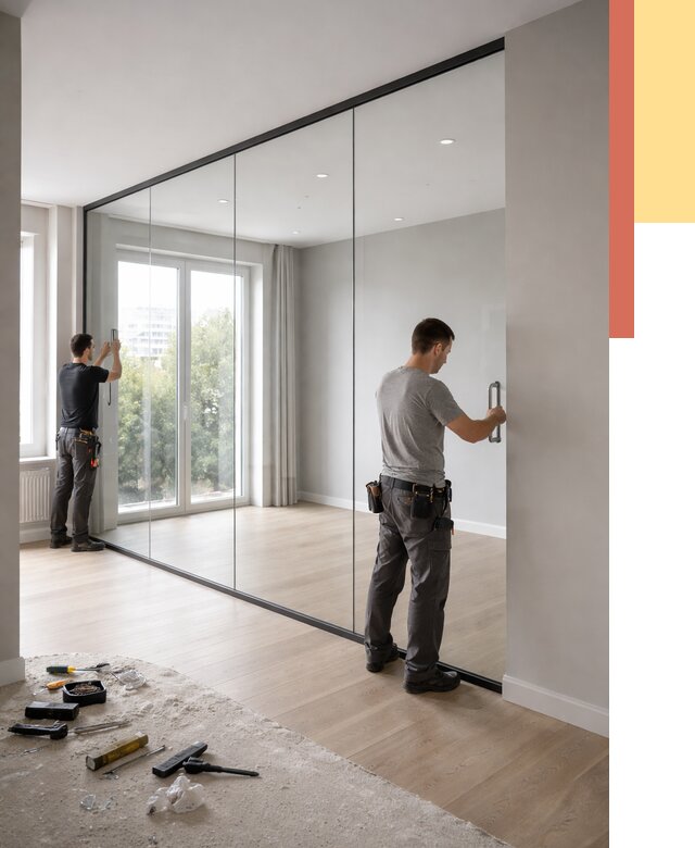 Изготовление стеклянных перегородок в Лесосибирске от 12863 руб. под ключ | ОТДЕЛОЧНИК-Лсс