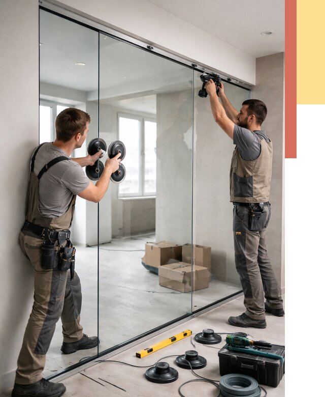 Монтаж стеклянных перегородок в Лесосибирске от 6770 руб. | ОТДЕЛОЧНИК-Лсс