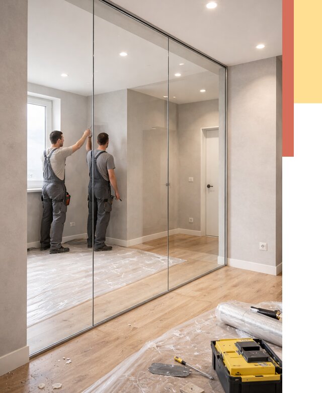 Безрамные стеклянные перегородки в Лесосибирске — монтаж от 9894 руб. | ОТДЕЛОЧНИК-Лсс