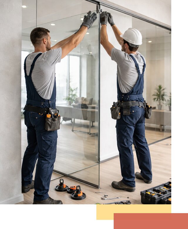 Безрамные стеклянные перегородки под ключ в Лесосибирске