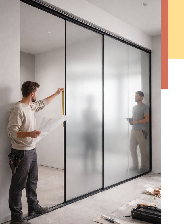 Матовые стеклянные перегородки в Лесосибирске от 8853 руб. — монтаж и установка | ОТДЕЛОЧНИК-Лсс