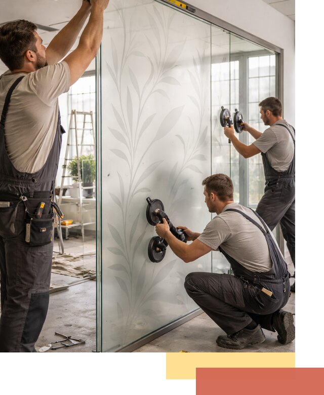 Стеклянные перегородки с рисунком на заказ в Лесосибирске