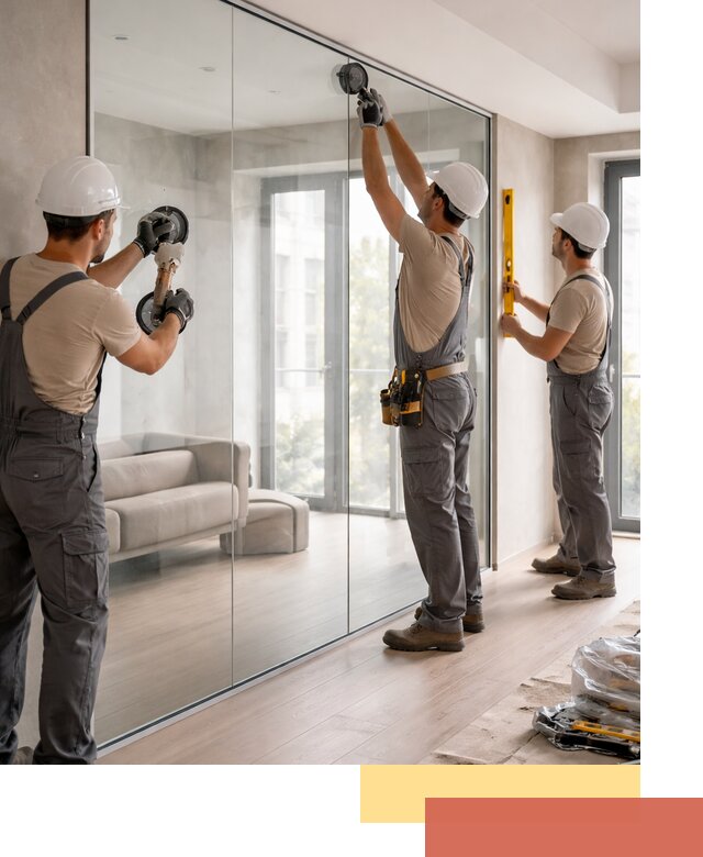 Перегородки из закаленного стекла в Лесосибирске для офисов и квартир