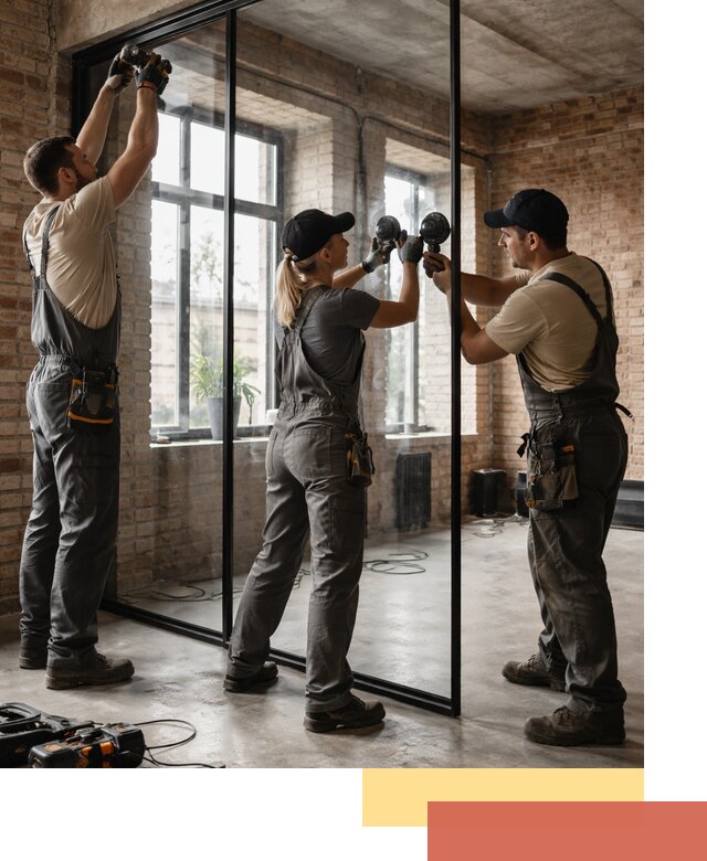 Стеклянные перегородки лофт — изготовление и монтаж в Лесосибирске