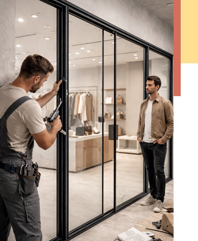 Стеклянные перегородки для магазинов в Лесосибирске от 8540 руб. под ключ | ОТДЕЛОЧНИК-Лсс