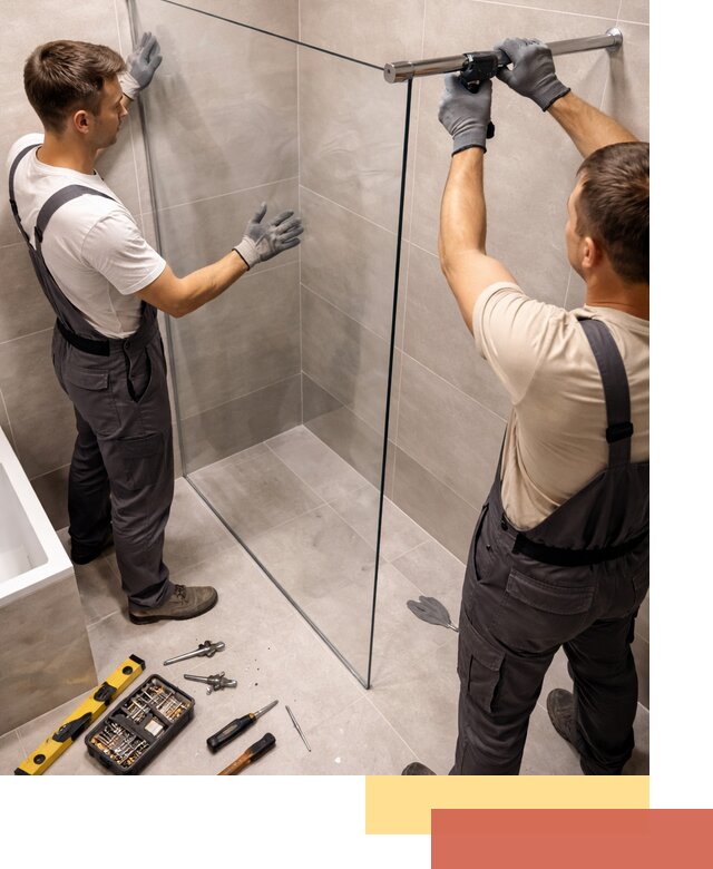 Стеклянные перегородки для душа в Лесосибирске — изготовление и монтаж