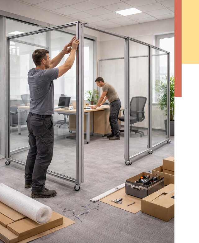 Мобильные офисные перегородки в Лесосибирске от 13019 руб. — установка под ключ | ОТДЕЛОЧНИК-Лсс