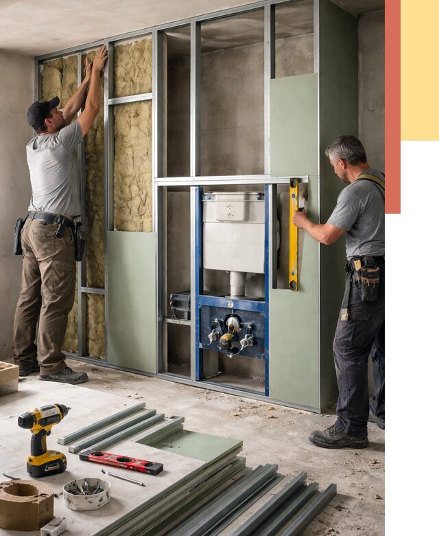 Установка сантехнических перегородок в Лесосибирске от 8853 руб. | ОТДЕЛОЧНИК-Лсс