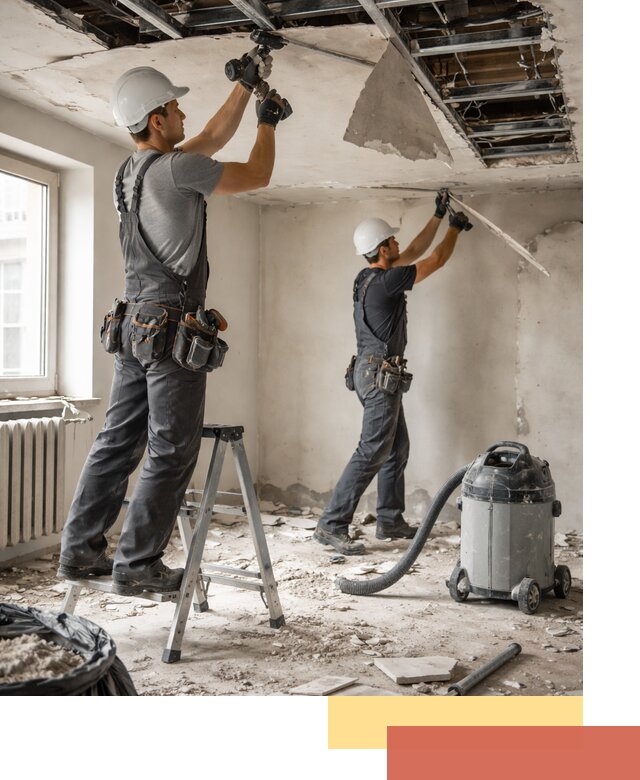 Демонтаж гипсокартонного потолка в Лесосибирске быстро и аккуратно