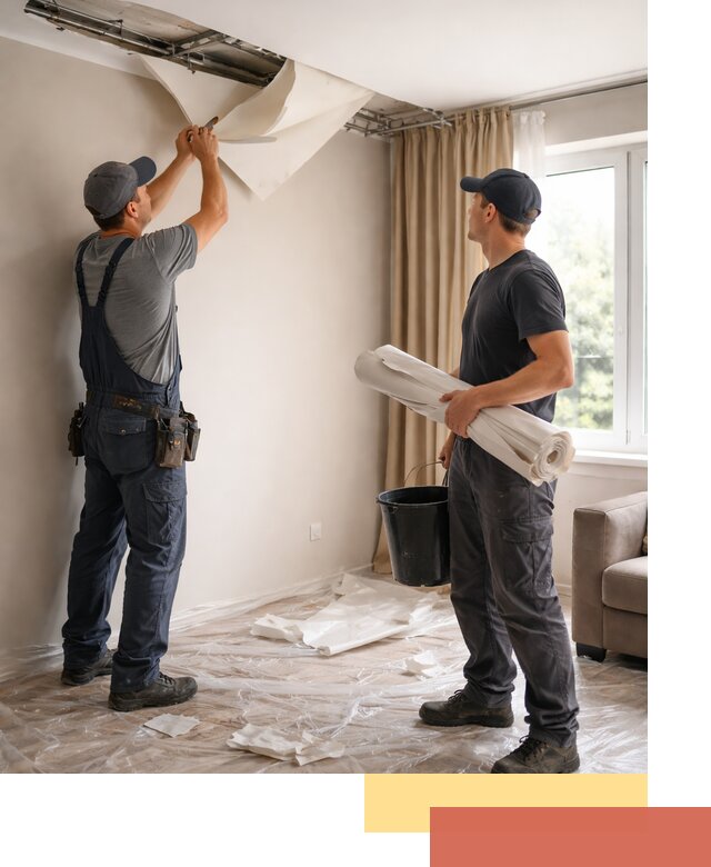 Демонтаж натяжного потолка в Лесосибирске быстро и аккуратно