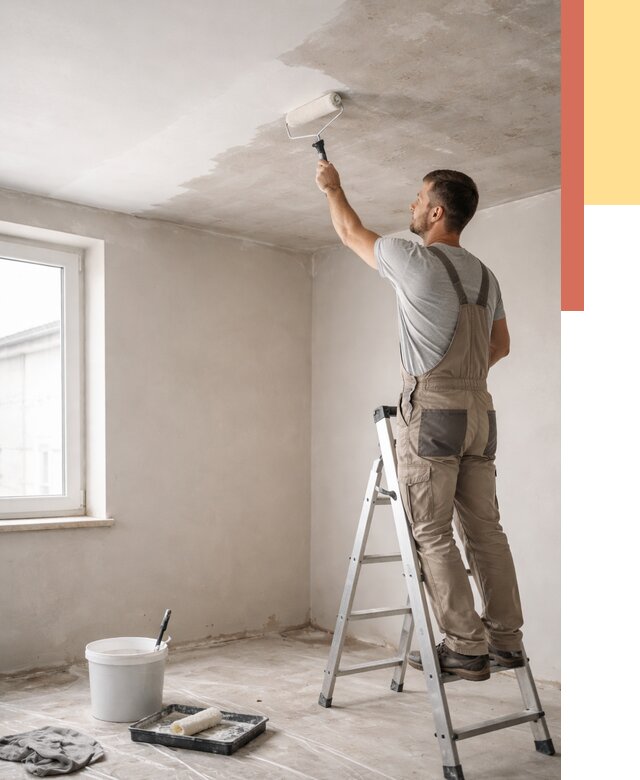 Грунтовка потолка в Лесосибирске от 2604 руб. — быстро и недорого | ОТДЕЛОЧНИК-Лсс