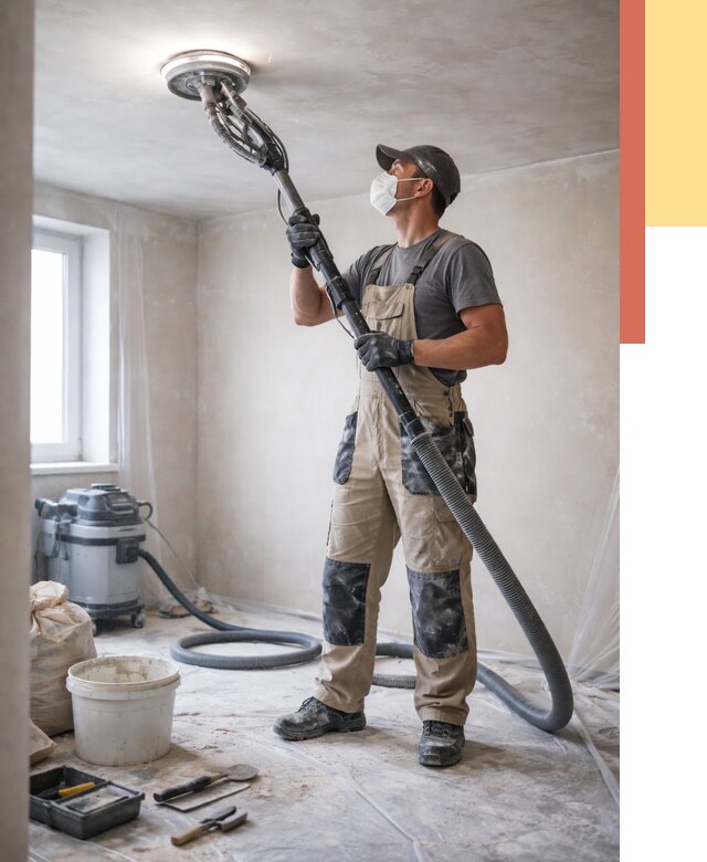 Шлифовка потолка в Лесосибирске от 3645 руб. — услуги шлифования потолка | ОТДЕЛОЧНИК-Лсс