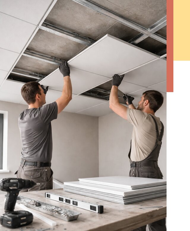 Монтаж кассетного потолка в Лесосибирске от 4687 руб/м2 — установка и сборка | ОТДЕЛОЧНИК-Лсс