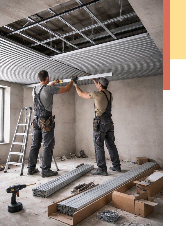 Монтаж реечного потолка в Лесосибирске от 4687 руб. под ключ | ОТДЕЛОЧНИК-Лсс