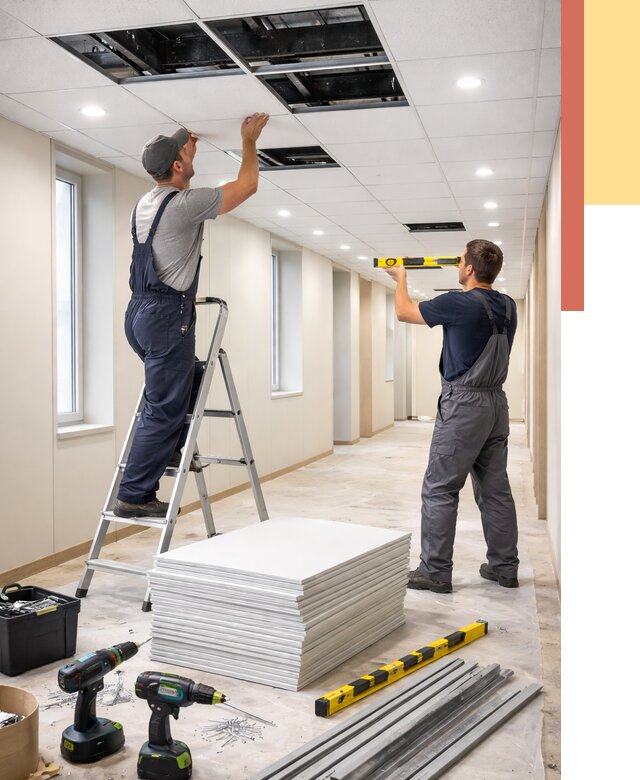 Ремонт потолка Армстронг в Лесосибирске от 4687 руб. — быстро и недорого | ОТДЕЛОЧНИК-Лсс