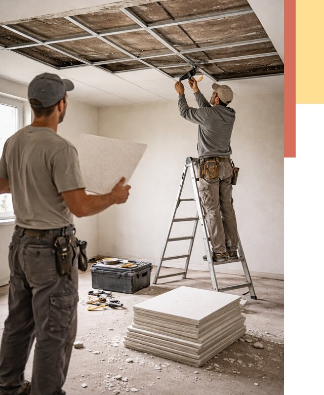 Замена плит подвесного потолка в Лесосибирске от 1823 руб. быстро и недорого | ОТДЕЛОЧНИК-Лсс