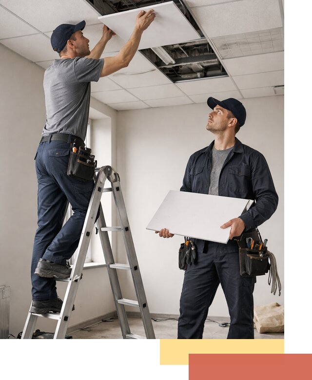 Обслуживание подвесного потолка в Лесосибирске — ремонт и чистка