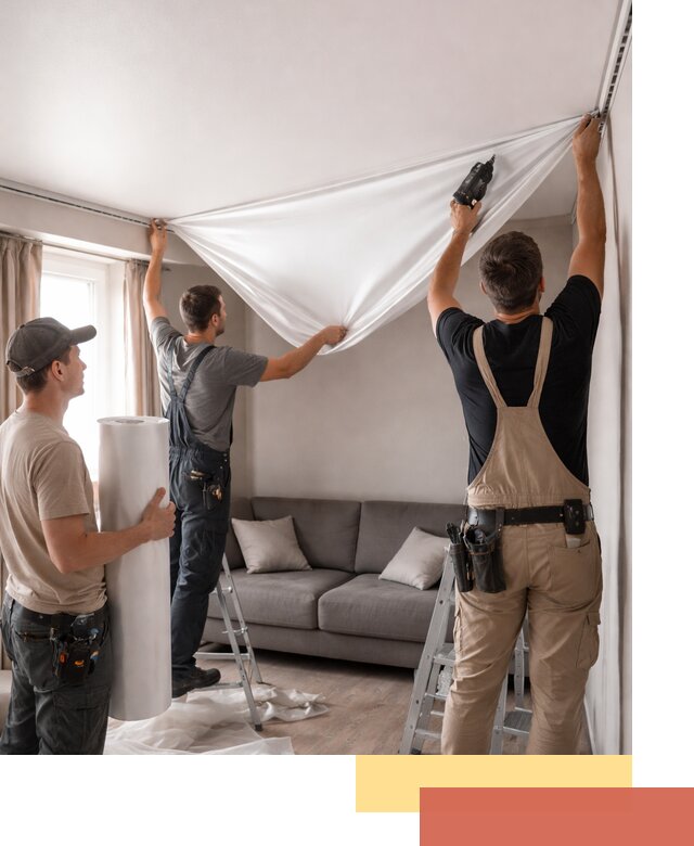 Монтаж сатинового натяжного потолка в Лесосибирске качественно и быстро