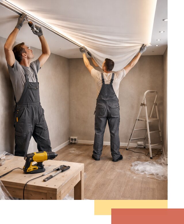 Монтаж натяжного потолка с подсветкой в Лесосибирске цена и сроки