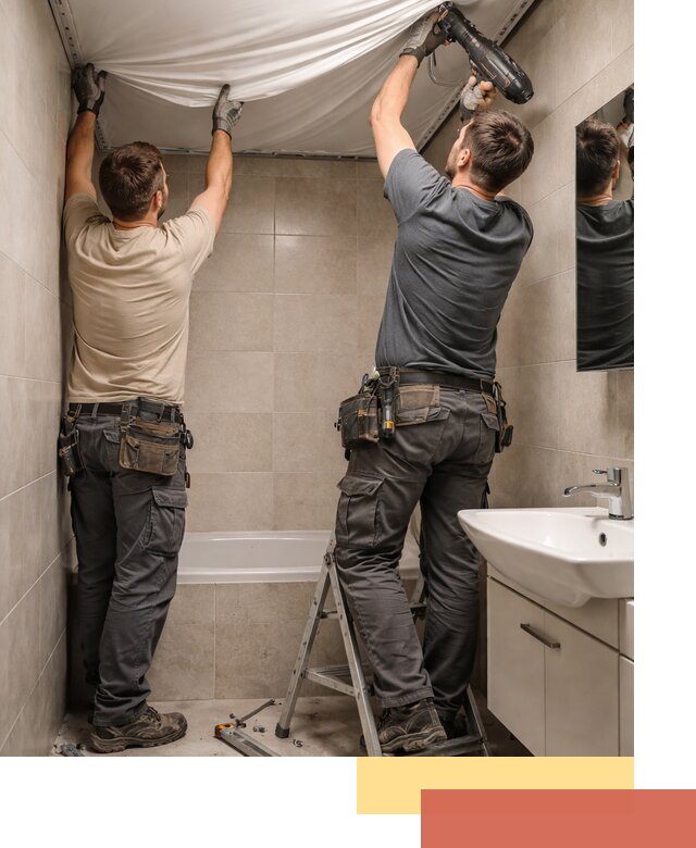 Монтаж натяжного потолка в ванной в Лесосибирске быстро и качественно