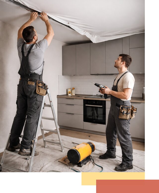 Монтаж натяжного потолка на кухне в Лесосибирске