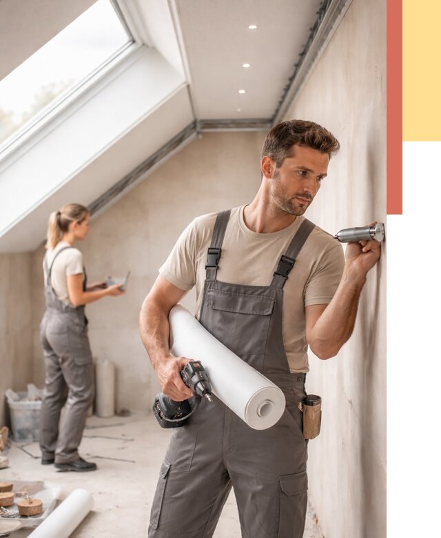 Монтаж натяжного потолка на мансарде в Лесосибирске от 3645 руб. | ОТДЕЛОЧНИК-Лсс