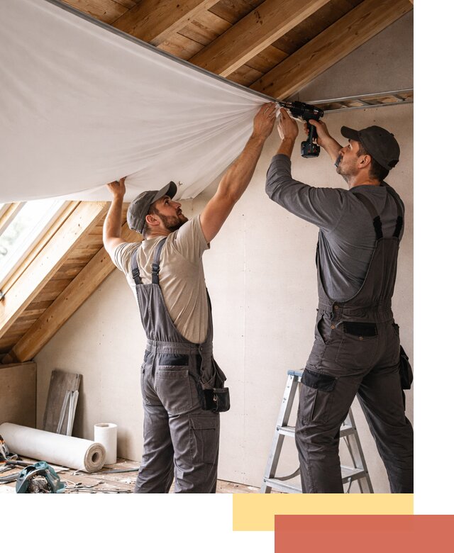 Монтаж натяжного потолка в мансарде в Лесосибирске