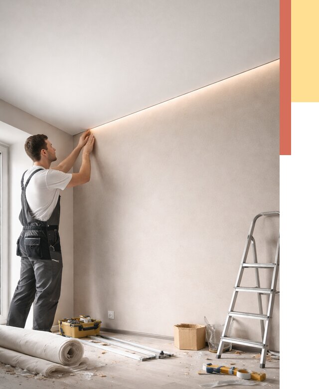 Теневые натяжные потолки в Лесосибирске от 8540 руб. под ключ | ОТДЕЛОЧНИК-Лсс