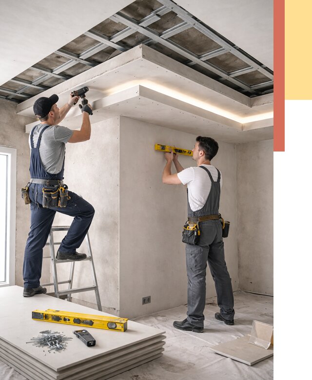 Двухуровневый потолок из гипсокартона в Лесосибирске от 1510 руб. под ключ | ОТДЕЛОЧНИК-Лсс