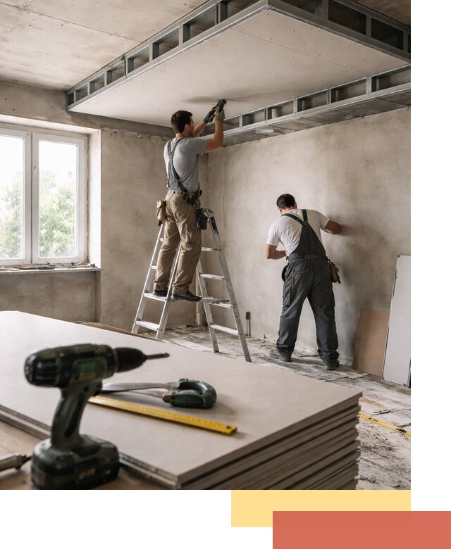 Двухуровневый потолок из гипсокартона в Лесосибирске