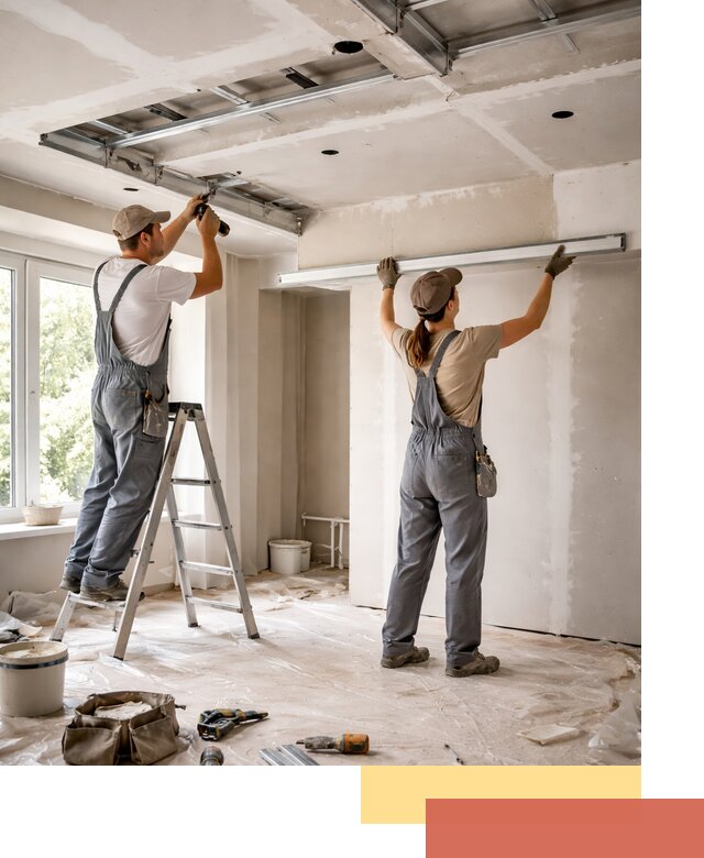 Монтаж многоуровневого потолка из гипсокартона в Лесосибирске