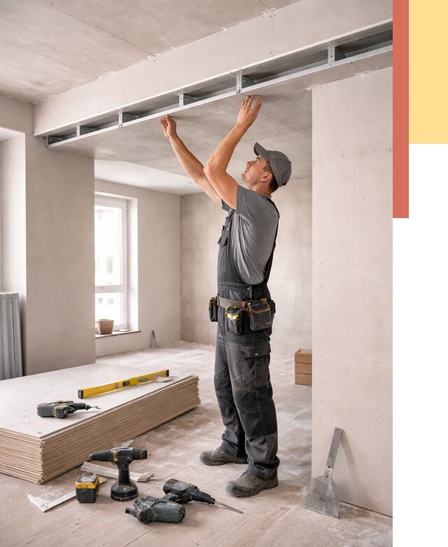 Потолок из гипсокартона с нишей в Лесосибирске от 1302 руб. под ключ | ОТДЕЛОЧНИК-Лсс