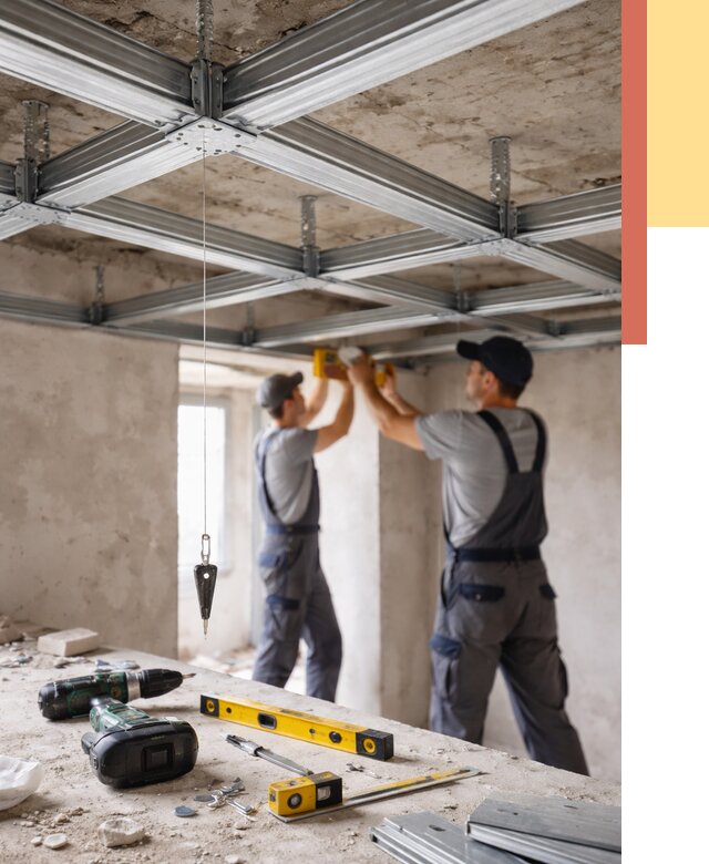 Монтаж каркаса потолка из профиля в Лесосибирске от 4687 руб. — услуги ОТДЕЛОЧНИК-Лсс