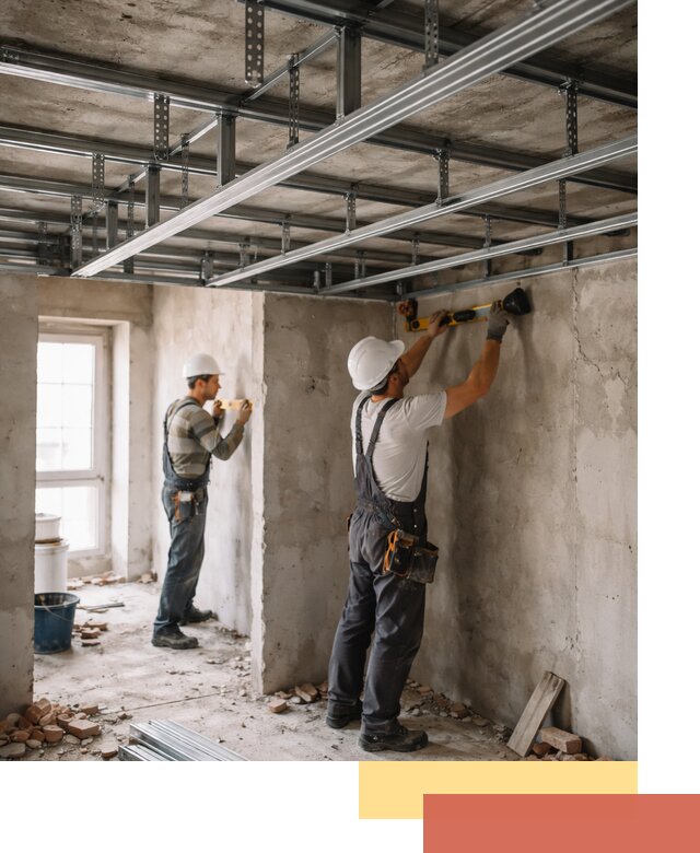 Монтаж каркаса потолка из профильного профиля в Лесосибирске