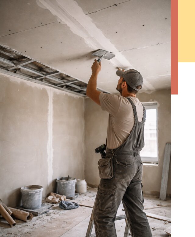 Ремонт потолка из гипсокартона в Лесосибирске от 677 руб./м² — быстро и недорого | ОТДЕЛОЧНИК-Лсс