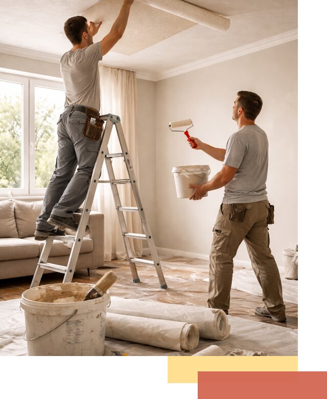 Поклейка обоев на потолок в Лесосибирске — качественно и быстро