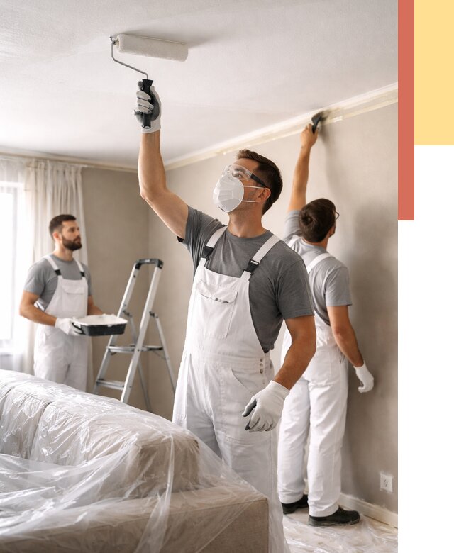 Покраска потолка водоэмельсионной краской в Лесосибирске от 2291 руб/м² — услуги под ключ | ОТДЕЛОЧНИК-Лсс