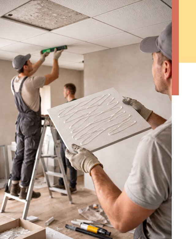 Монтаж потолочной плитки в Лесосибирске от 4687 руб. — быстро и недорого | ОТДЕЛОЧНИК-Лсс