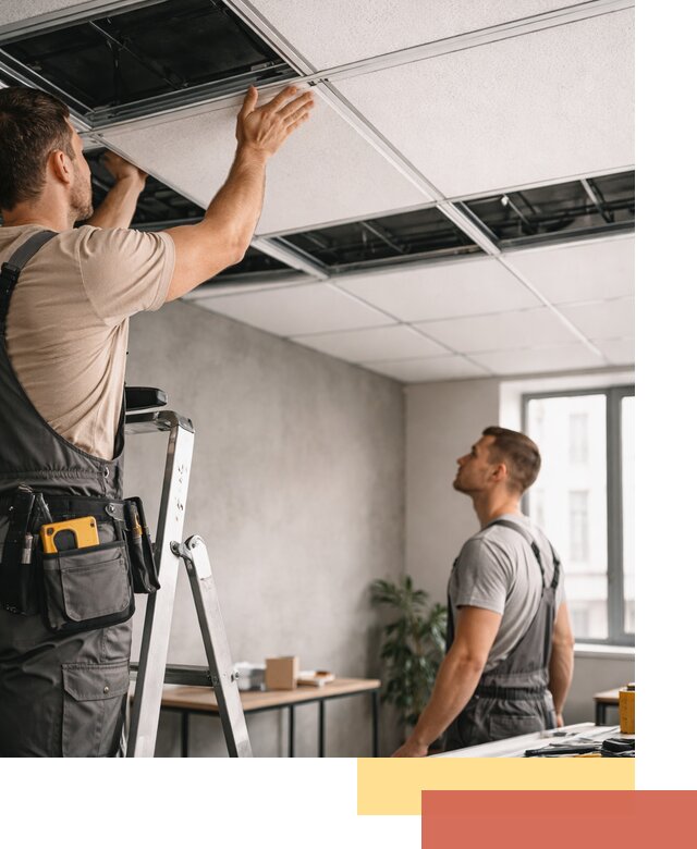 Монтаж потолочной плитки в Лесосибирске качественно и в срок