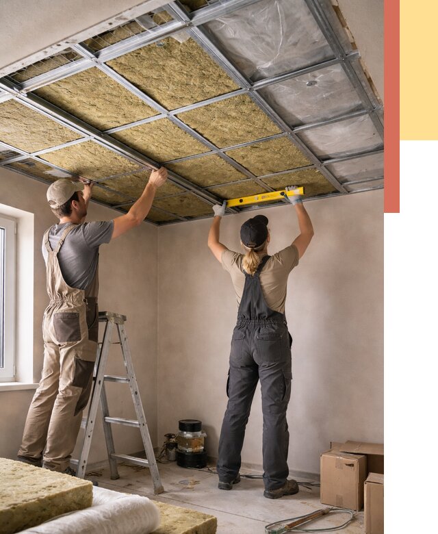 Шумоизоляция потолка в Лесосибирске от 1302 руб. под ключ — услуги ОТДЕЛОЧНИК-Лсс